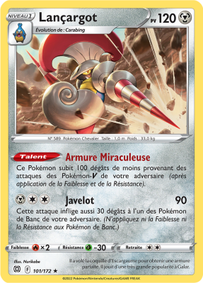 Carte Pokémon Lançargot 101/172 Rare Stars Étincelantes