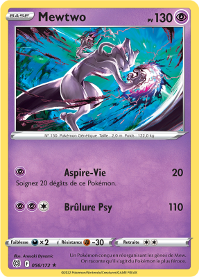 Carte Pokémon Mewtwo 056/172 Rare Stars Étincelantes