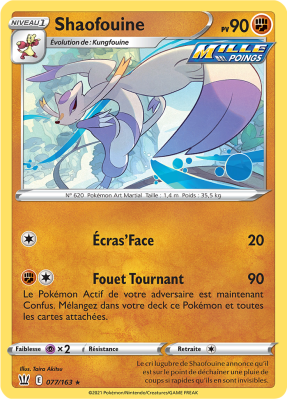 Carte Pokémon Shaofouine 077/163 Rare Styles de Combat