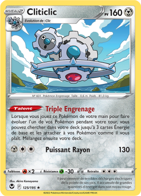 Carte Pokémon Cliticlic 125/195 Rare Tempête Argentée