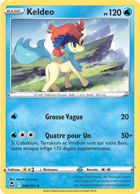 Carte Pokémon Keldeo 046/195 Rare Tempête Argentée
