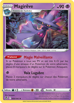 Carte Pokémon Magirêve 064/195 Rare Tempête Argentée