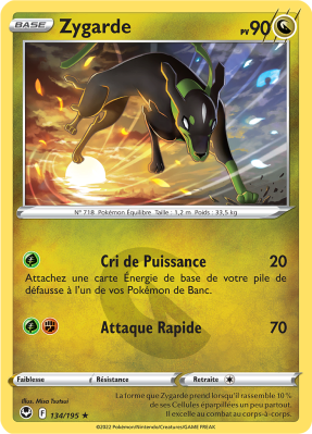 Carte Pokémon Zygarde 134/195 Rare Tempête Argentée