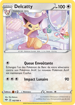 Carte Pokémon Delcatty 142/189 Rare Ténèbres Embrasées