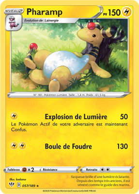 Carte Pokémon Pharamp 057/189 Rare Ténèbres Embrasées