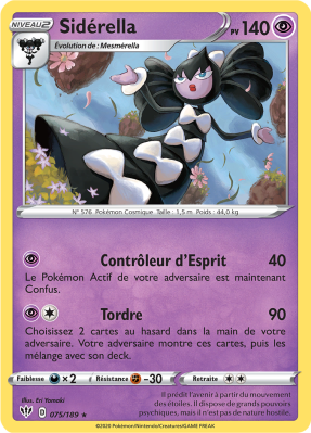 Carte Pokémon Sidérella 075/189 Rare Ténèbres Embrasées
