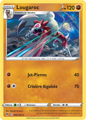 Carte Pokémon Lougaroc 095/185 Rare Voltage Éclatant