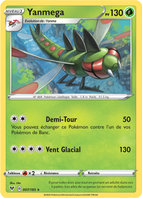 Carte Pokémon Yanmega 007/185 Rare Voltage Éclatant