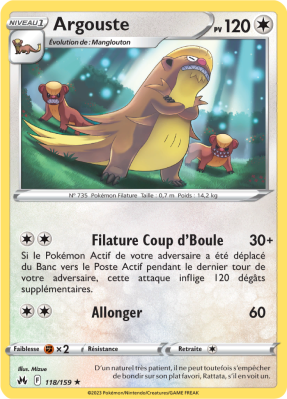 Carte Pokémon Argouste 118/159 Rare Zénith Suprême
