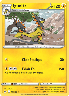 Carte Pokémon Iguolta 050/159 Rare Zénith Suprême