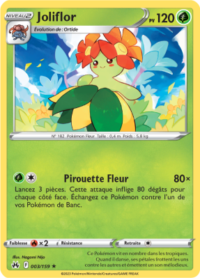 Carte Pokémon Joliflor 003/159 Rare Zénith Suprême