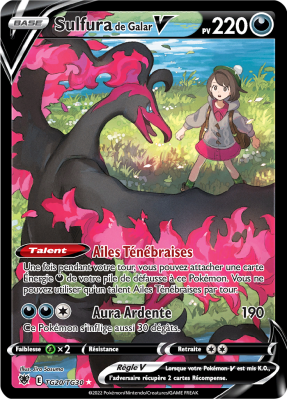 Carte Pokémon Sulfura de Galar-V TG20/TG30 Trainer Gallery Astres Radieux