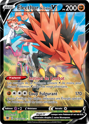 Carte Pokémon Électhor de Galar-V TG19/TG30 Trainer Gallery Astres Radieux