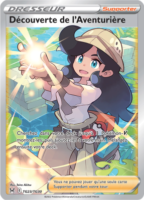 Carte Pokémon Découverte de l'Aventurière TG23/TG30 Trainer Gallery Origine Perdue