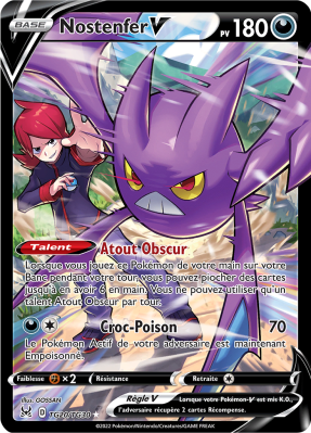 Carte Pokémon Nostenfer-V TG20/TG30 Trainer Gallery Origine Perdue
