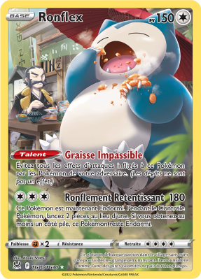 Carte Pokémon Ronflex TG10/TG30 Trainer Gallery Origine Perdue