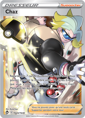 Carte Pokémon Chaz TG24/TG30 Trainer Gallery Tempête Argentée