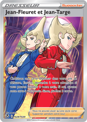 Carte Pokémon Jean-Fleuret et Jean-Targe TG28/TG30 Trainer Gallery Tempête Argentée