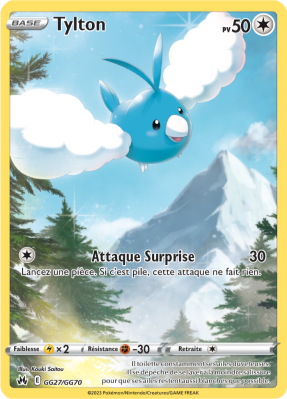 Carte Pokémon Tylton GG27/GG70 Trainer Gallery Zénith Suprême