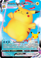 Carte Pokémon Pikachu Surfeur-VMAX 009/025 Ultra Rare Célébrations (JCC)