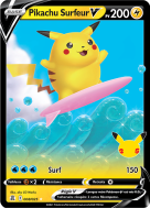 Carte Pokémon Pikachu Surfeur-V 008/025 Ultra Rare Célébrations (JCC)