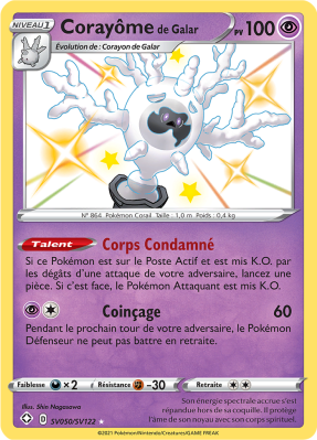 Carte Pokémon Corayôme de Galar SV050/SV122 Ultra Rare Destinées Radieuses