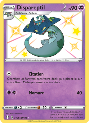 Carte Pokémon Dispareptil SV061/SV122 Ultra Rare Destinées Radieuses