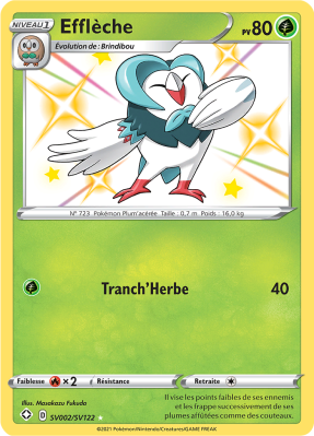 Carte Pokémon Efflèche SV002/SV122 Ultra Rare Destinées Radieuses