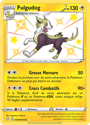 Carte Pokémon Fulgudog SV040/SV122 Ultra Rare Destinées Radieuses