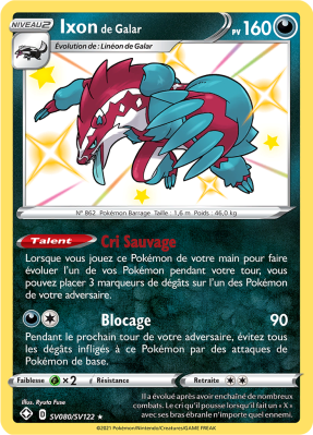 Carte Pokémon Ixon de Galar SV080/SV122 Ultra Rare Destinées Radieuses