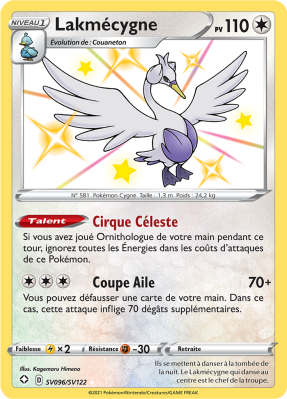 Carte Pokémon Lakmécygne SV096/SV122 Ultra Rare Destinées Radieuses