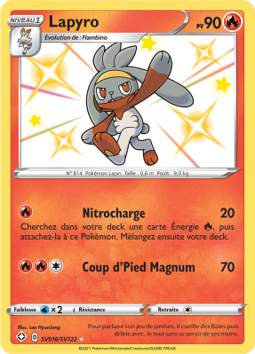 Carte Pokémon Lapyro SV016/SV122 Ultra Rare Destinées Radieuses