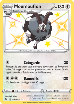 Carte Pokémon Moumouflon SV104/SV122 Ultra Rare Destinées Radieuses