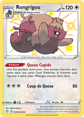 Carte Pokémon Rongrigou SV100/SV122 Ultra Rare Destinées Radieuses