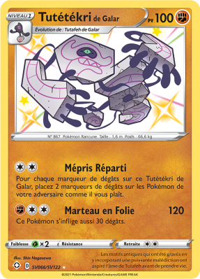 Carte Pokémon Tutétékri de Galar SV066/SV122 Ultra Rare Destinées Radieuses