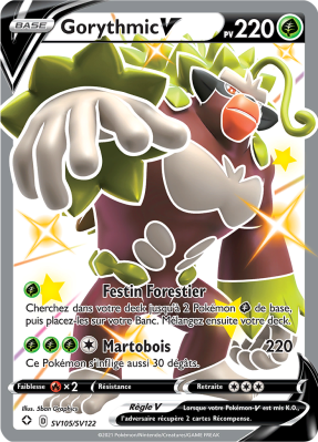 Carte Pokémon Gorythmic-V SV105/SV122 Ultra Rare Destinées Radieuses