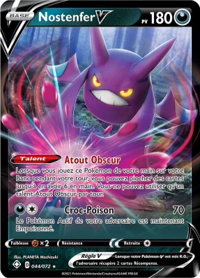 Carte Pokémon Nostenfer-V 044/072 Ultra Rare Destinées Radieuses