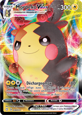 Carte Pokémon Morpeko-VMAX 038/072 Ultra Rare Destinées Radieuses