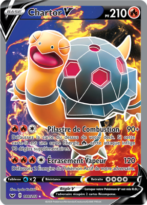 Carte Pokémon Chartor-V 188/202 Ultra Rare Épée et Bouclier (JCC)