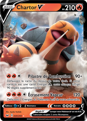 Carte Pokémon Chartor-V 024/202 Ultra Rare Épée et Bouclier (JCC)
