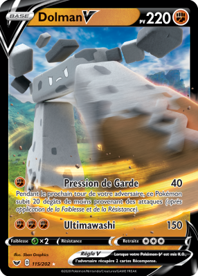 Carte Pokémon Dolman-V 115/202 Ultra Rare Épée et Bouclier (JCC)