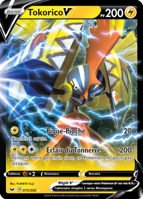 Carte Pokémon Tokorico-V 072/202 Ultra Rare Épée et Bouclier (JCC)
