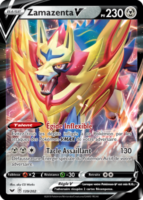 Carte Pokémon Zamazenta-V 139/202 Ultra Rare Épée et Bouclier (JCC)