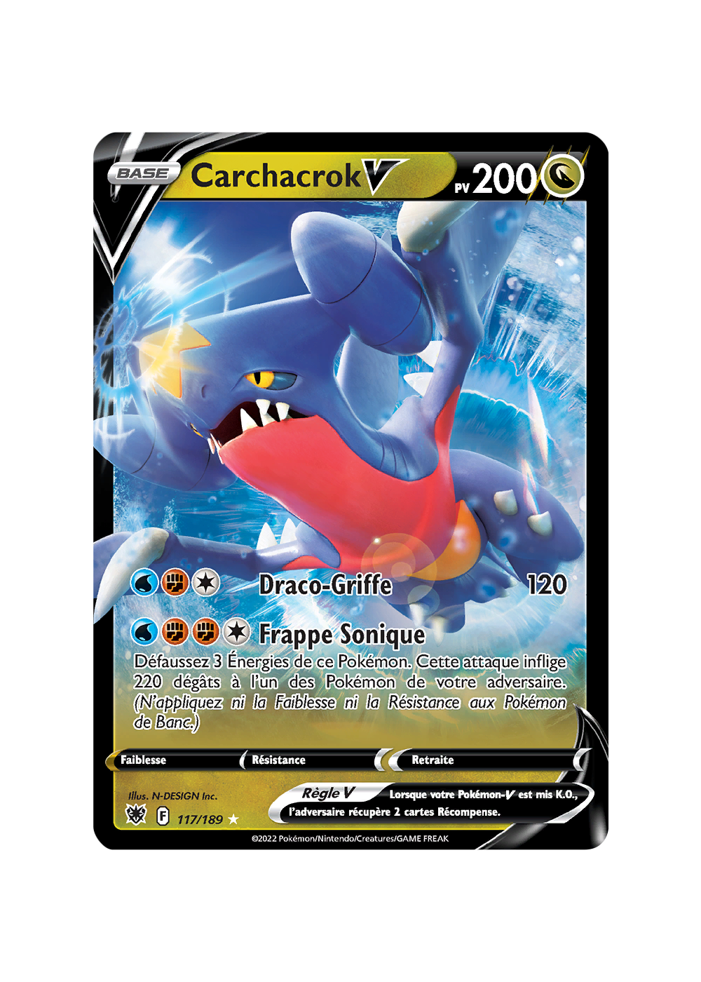 Carchacrok V 117/189 Astres Radieux carte Pokémon Carchacrok V 117/189 Astres Radieux carte Pokémon
