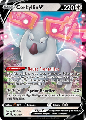 Carte Pokémon Cerbyllin-V 134/189 Ultra Rare Astres Radieux