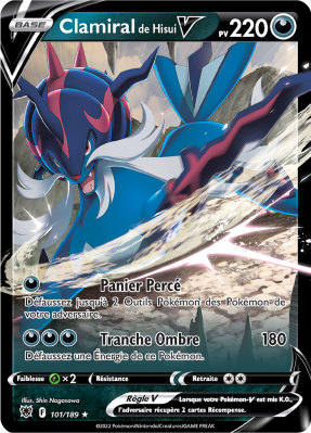 Carte Pokémon Clamiral de Hisui-V 101/189 Ultra Rare Astres Radieux