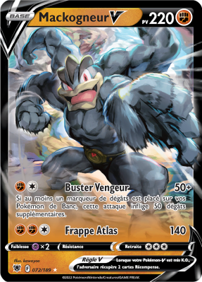 Carte Pokémon Mackogneur-V 072/189 Ultra Rare Astres Radieux