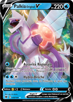 Carte Pokémon Palkia Originel-V 039/189 Ultra Rare Astres Radieux