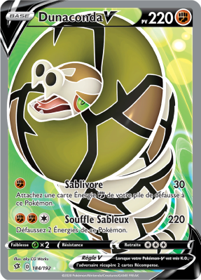 Carte Pokémon Dunaconda-V 184/192 Ultra Rare Clash des Rebelles