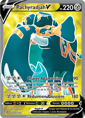 Carte Pokémon Pachyradjah-V 187/192 Ultra Rare Clash des Rebelles